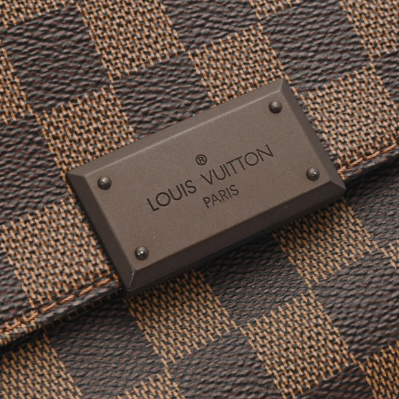 LOUIS VUITTON Paris Damier Ebene District PM Brown Leather Messenger Bag RARE - Picture 10 of 13